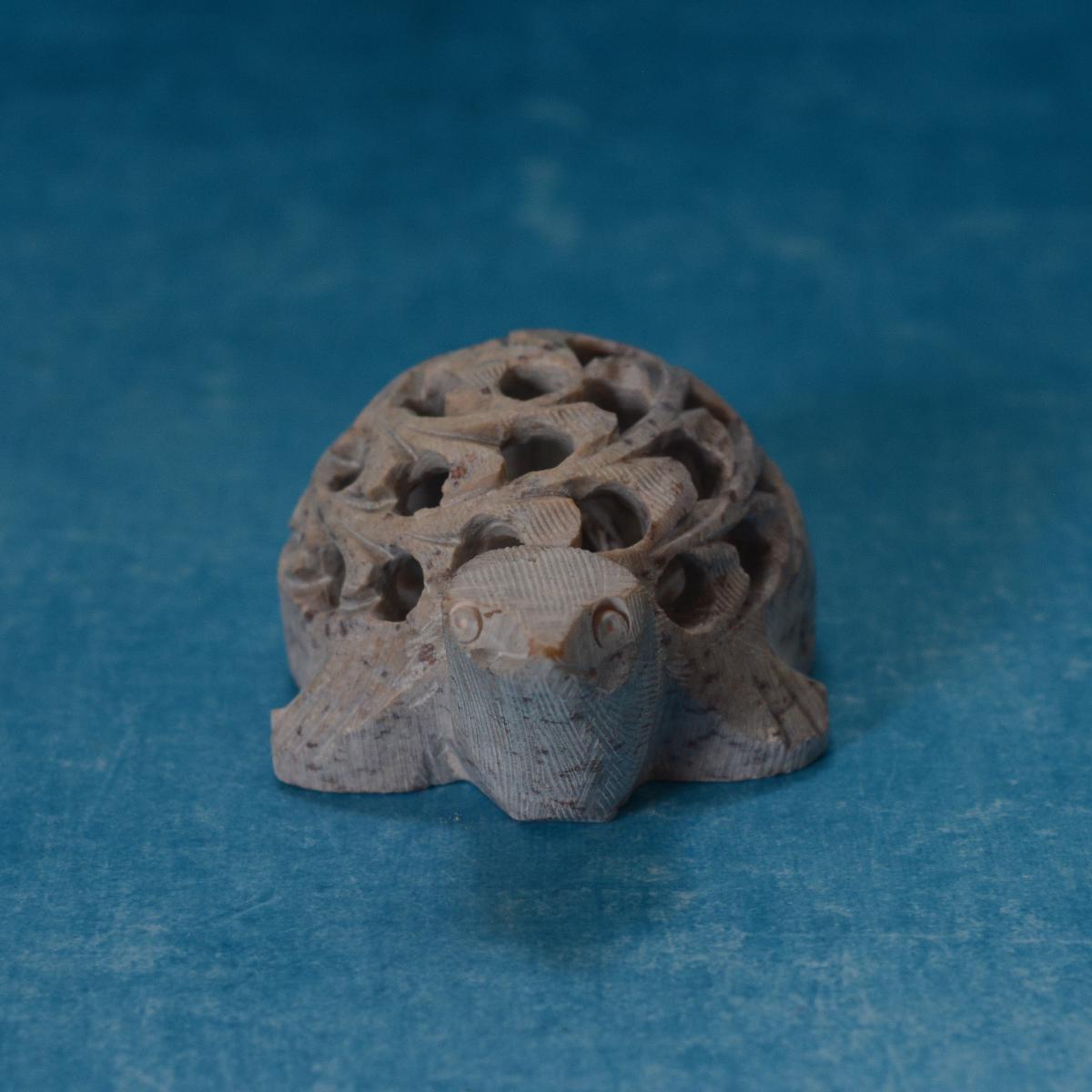 Agra Marble Carved Tortoise - Small