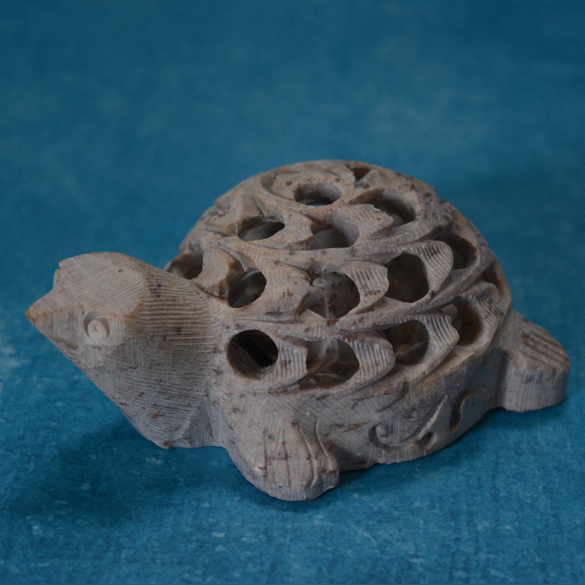 Agra Marble Carved Tortoise - Small
