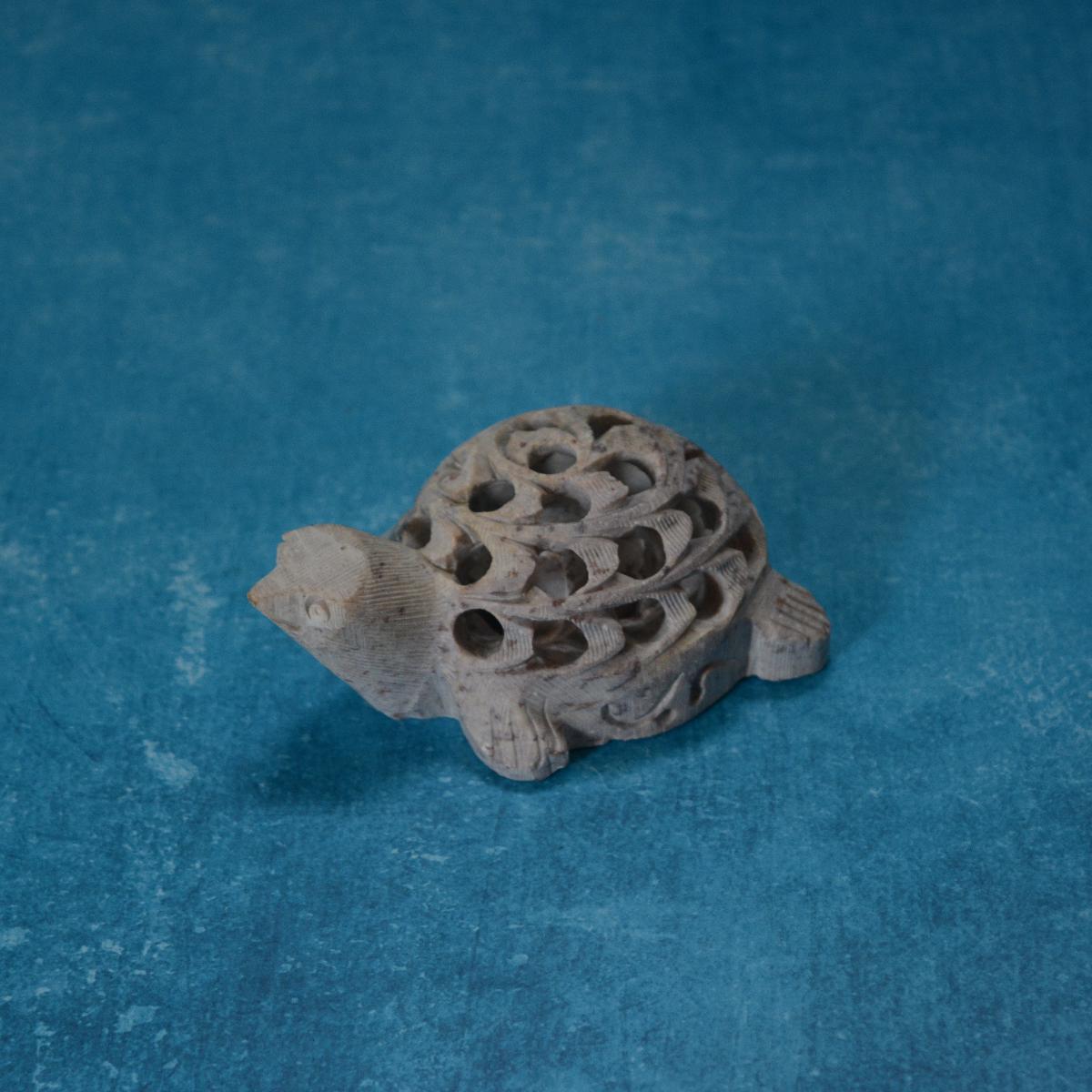 Agra Marble Carved Tortoise - Small