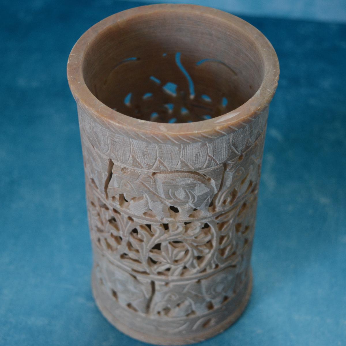 Agra Marble Carved Circular Lamp Shade