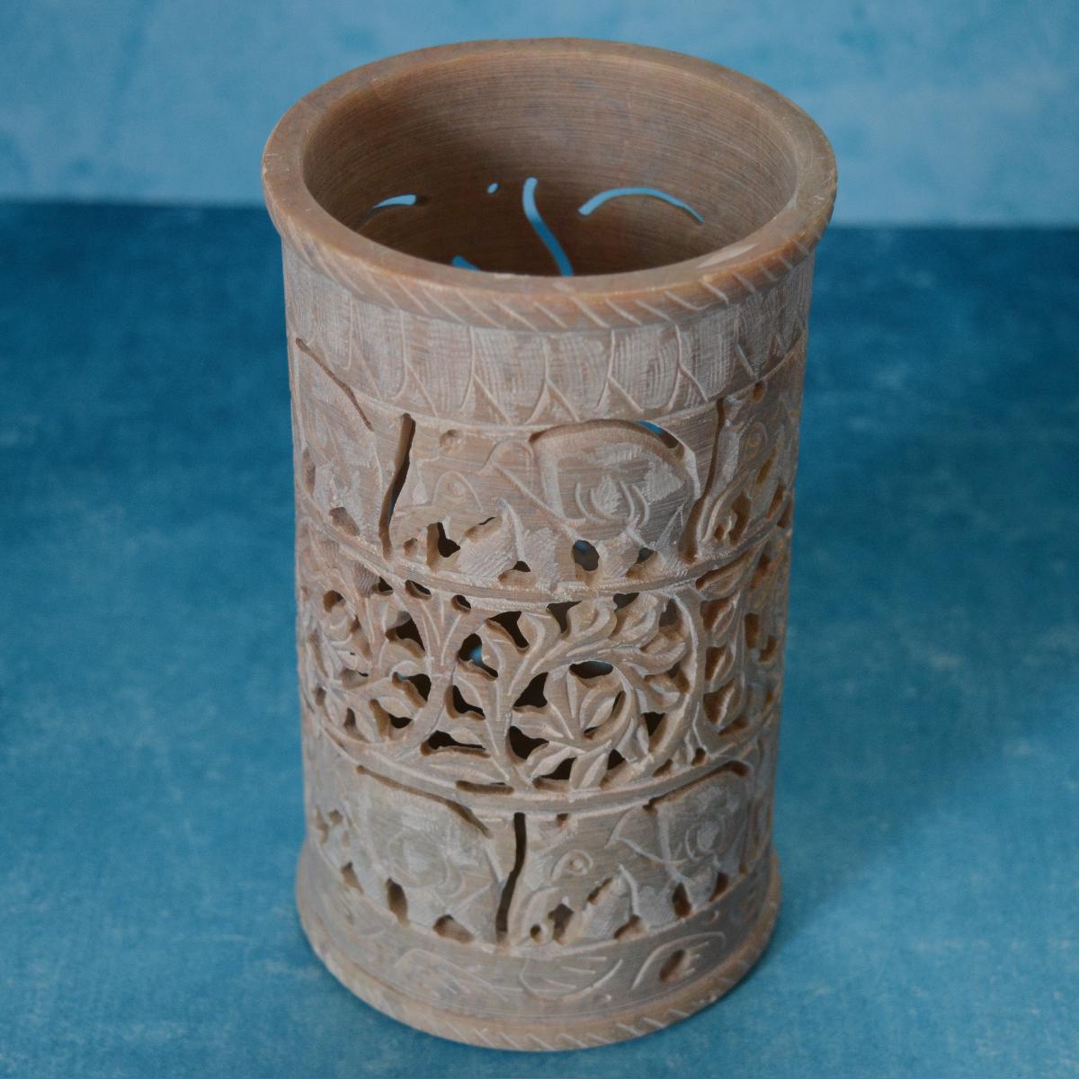 Agra Marble Carved Circular Lamp Shade