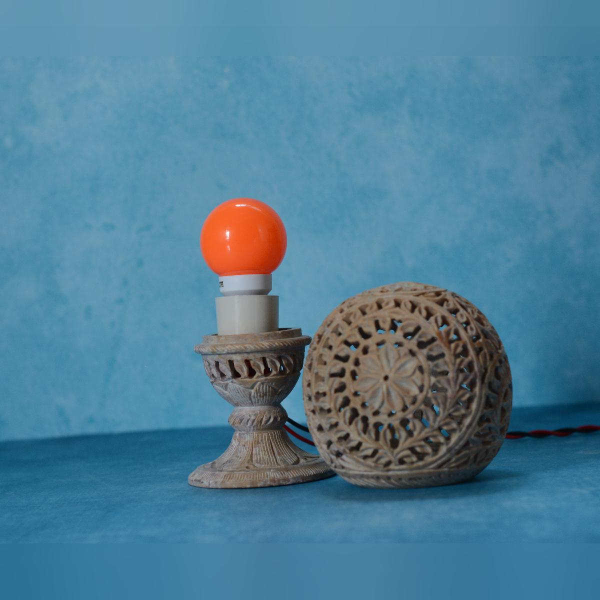 Agra Marble Spherical Lamp Shade