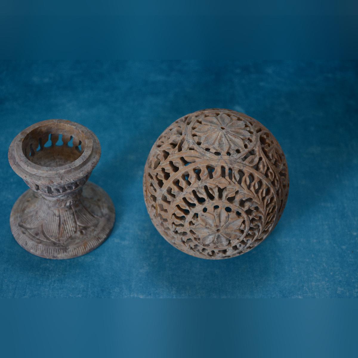 Agra Marble Spherical Lamp Shade