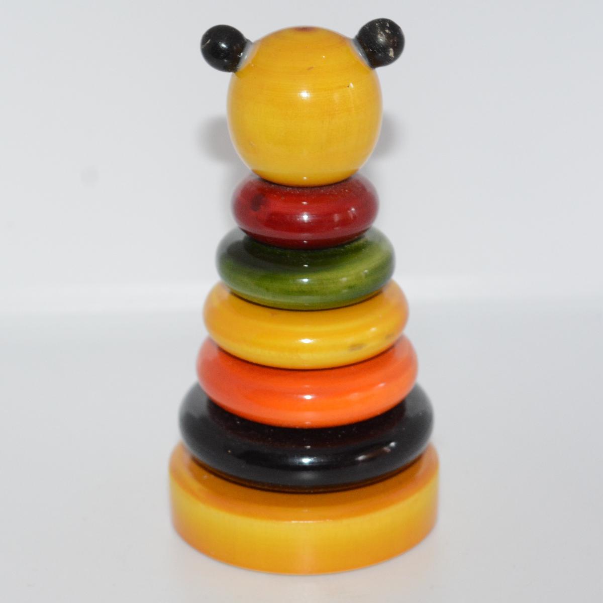 Channapatna Toy Multicoloured Wooden Stacking Toy For Kids