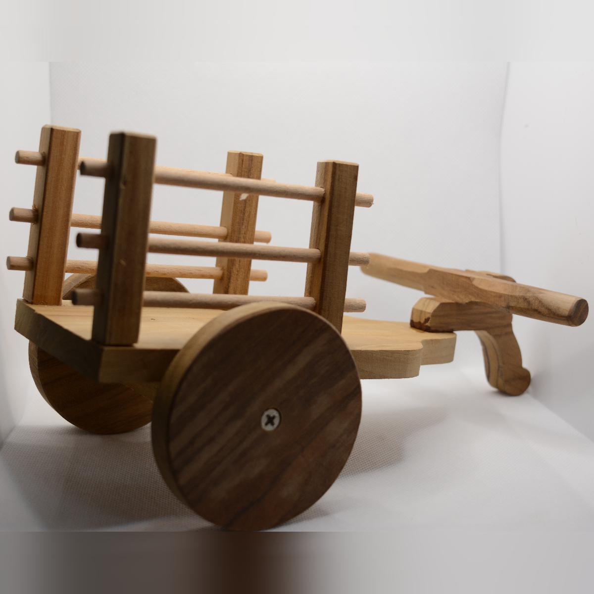 Channapatna Toy Wooden Bullock Cart Pull Along Toy For Kids