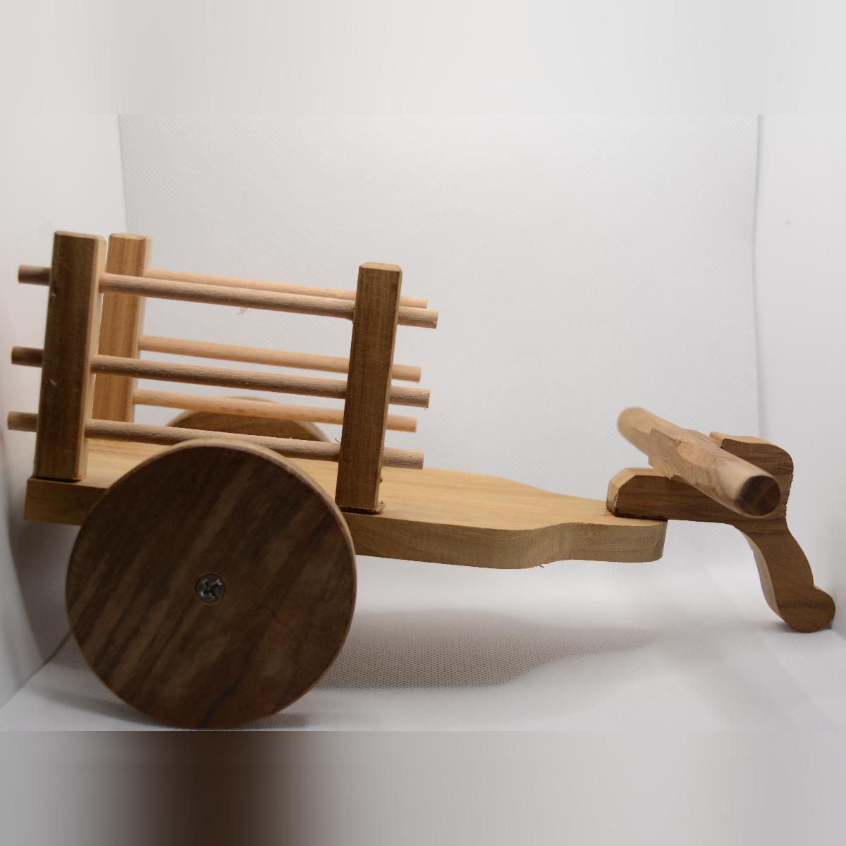 Channapatna Toy Wooden Bullock Cart Pull Along Toy For Kids