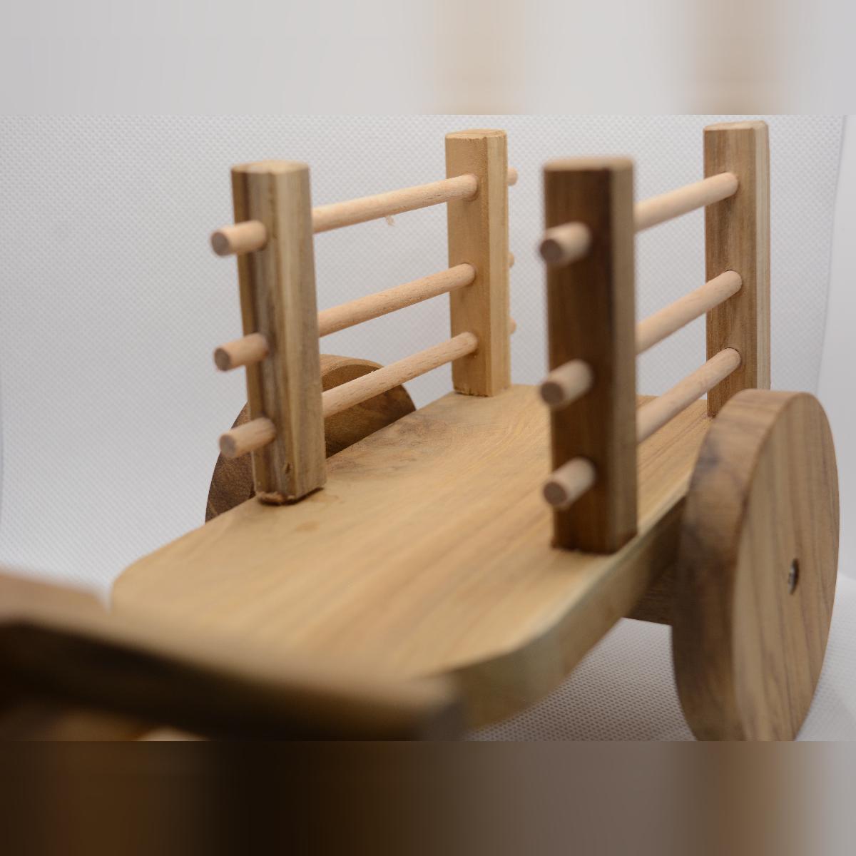 Channapatna Toy Wooden Bullock Cart Pull Along Toy For Kids