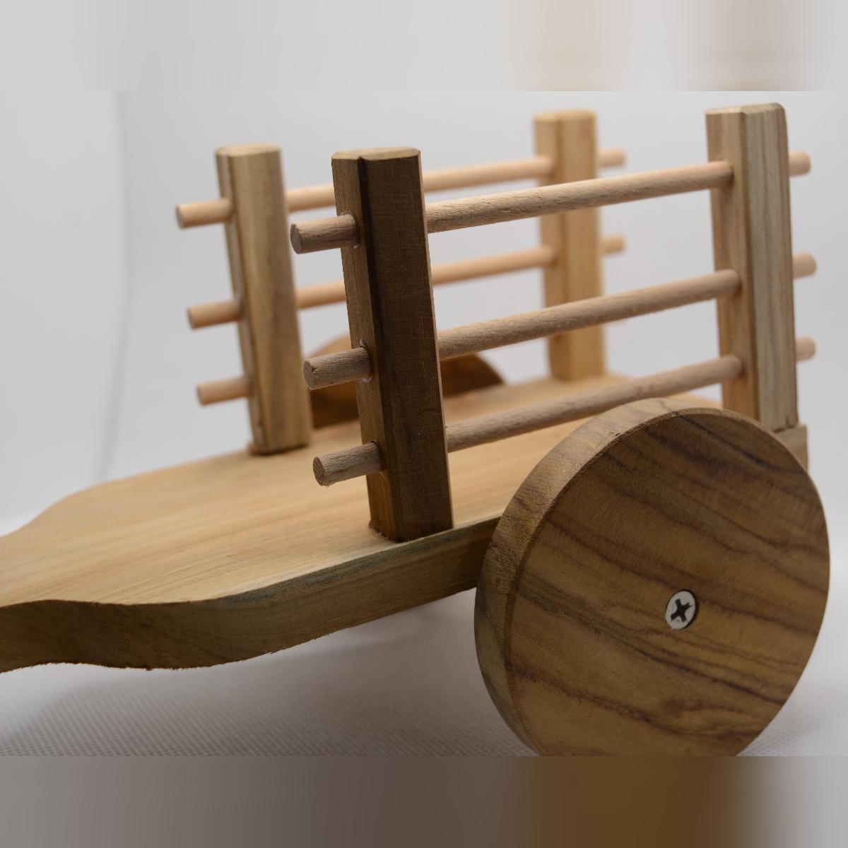 Channapatna Toy Wooden Bullock Cart Pull Along Toy For Kids