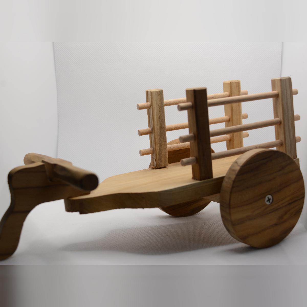Channapatna Toy Wooden Bullock Cart Pull Along Toy For Kids