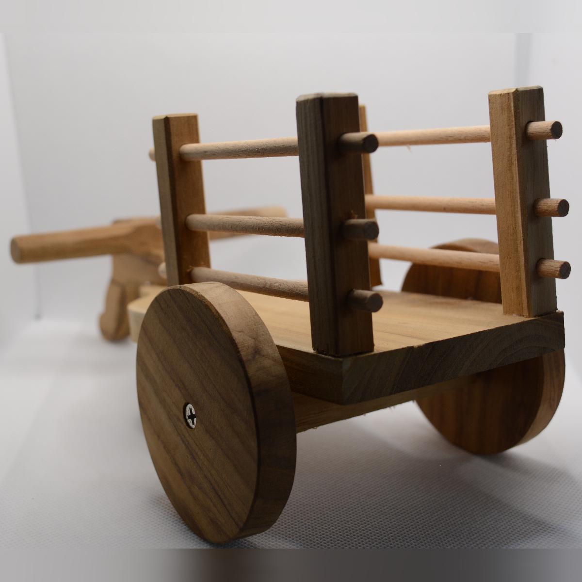 Channapatna Toy Wooden Bullock Cart Pull Along Toy For Kids