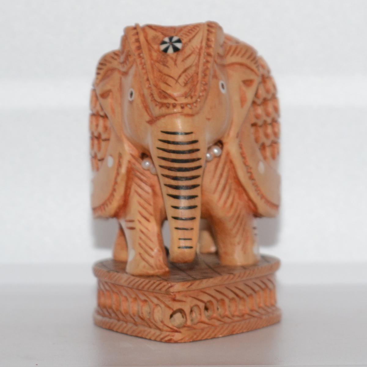 Channapatna Toy Wooden Carved Elephant With Calf Inside