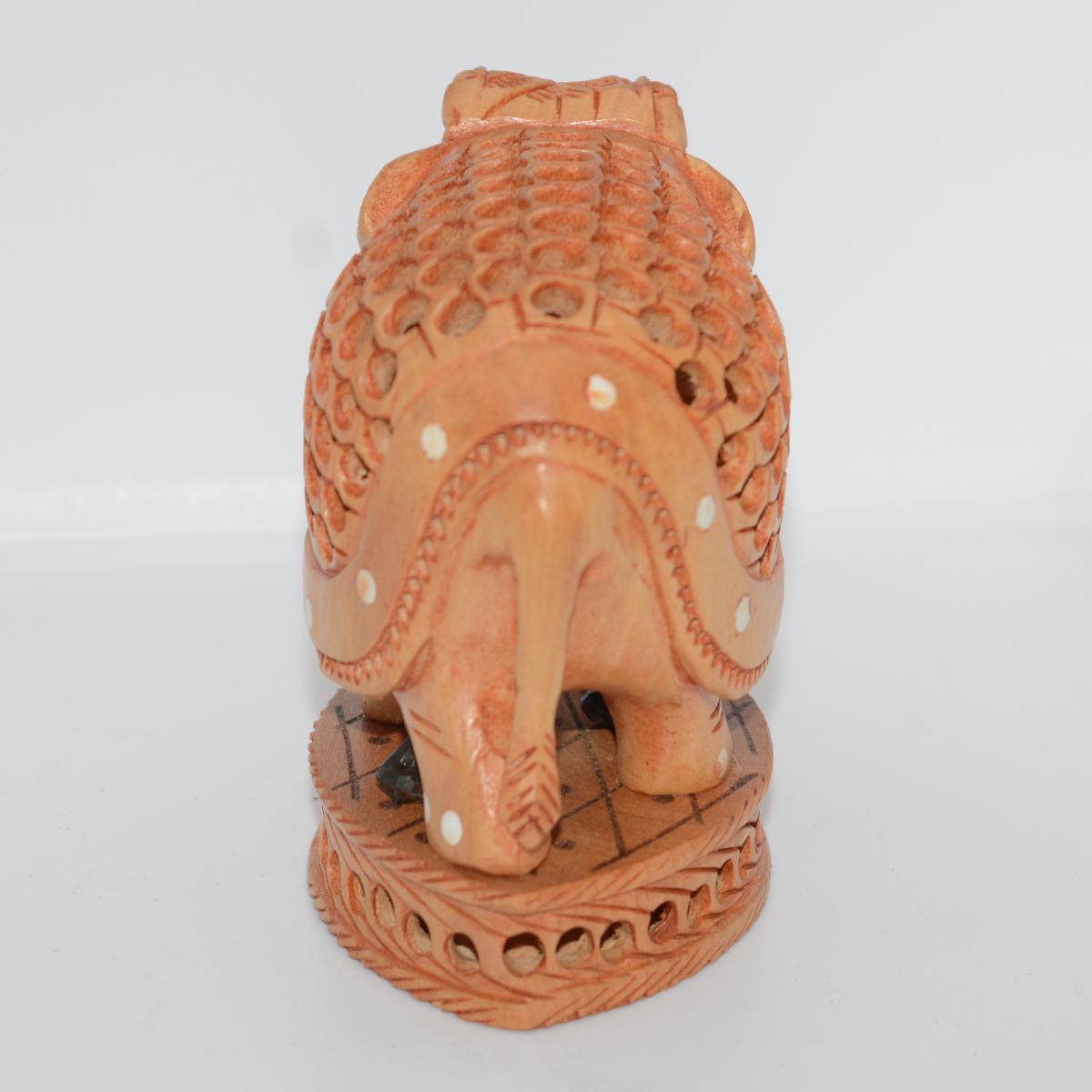 Channapatna Toy Wooden Carved Elephant With Calf Inside