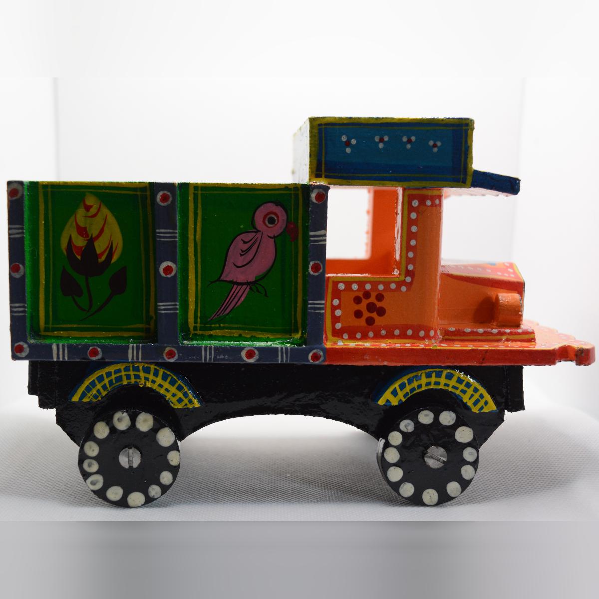 Channapatna Toy Wooden Indian Lorry Pull Along Toy For Kids