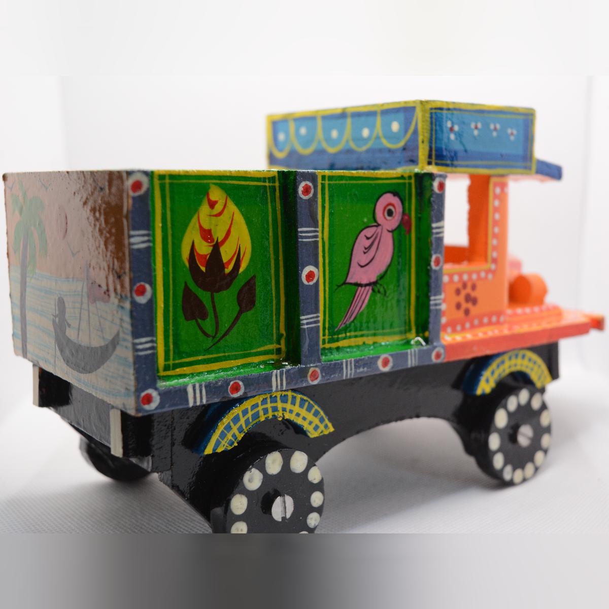 Channapatna Toy Wooden Indian Lorry Pull Along Toy For Kids