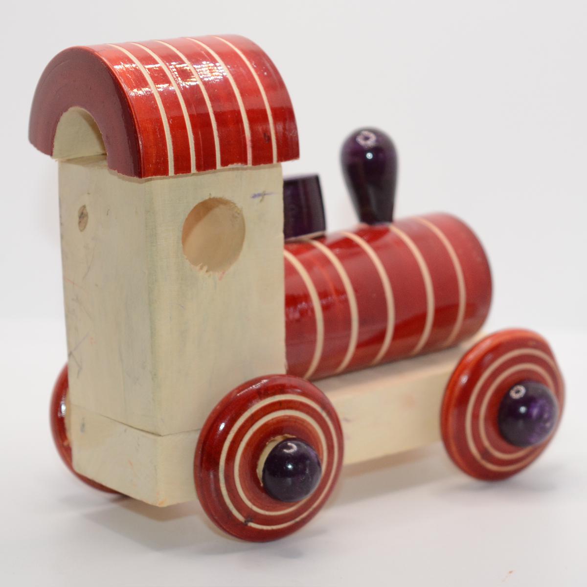 Channapatna Toy Wooden Train Engine Pull Along Toy For Kids
