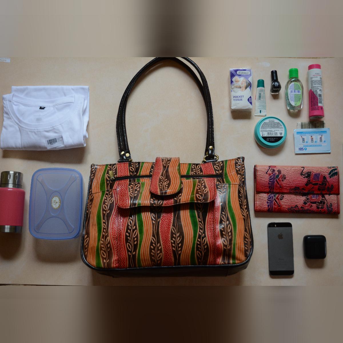 Shantiniketan leather - Women's handbag large