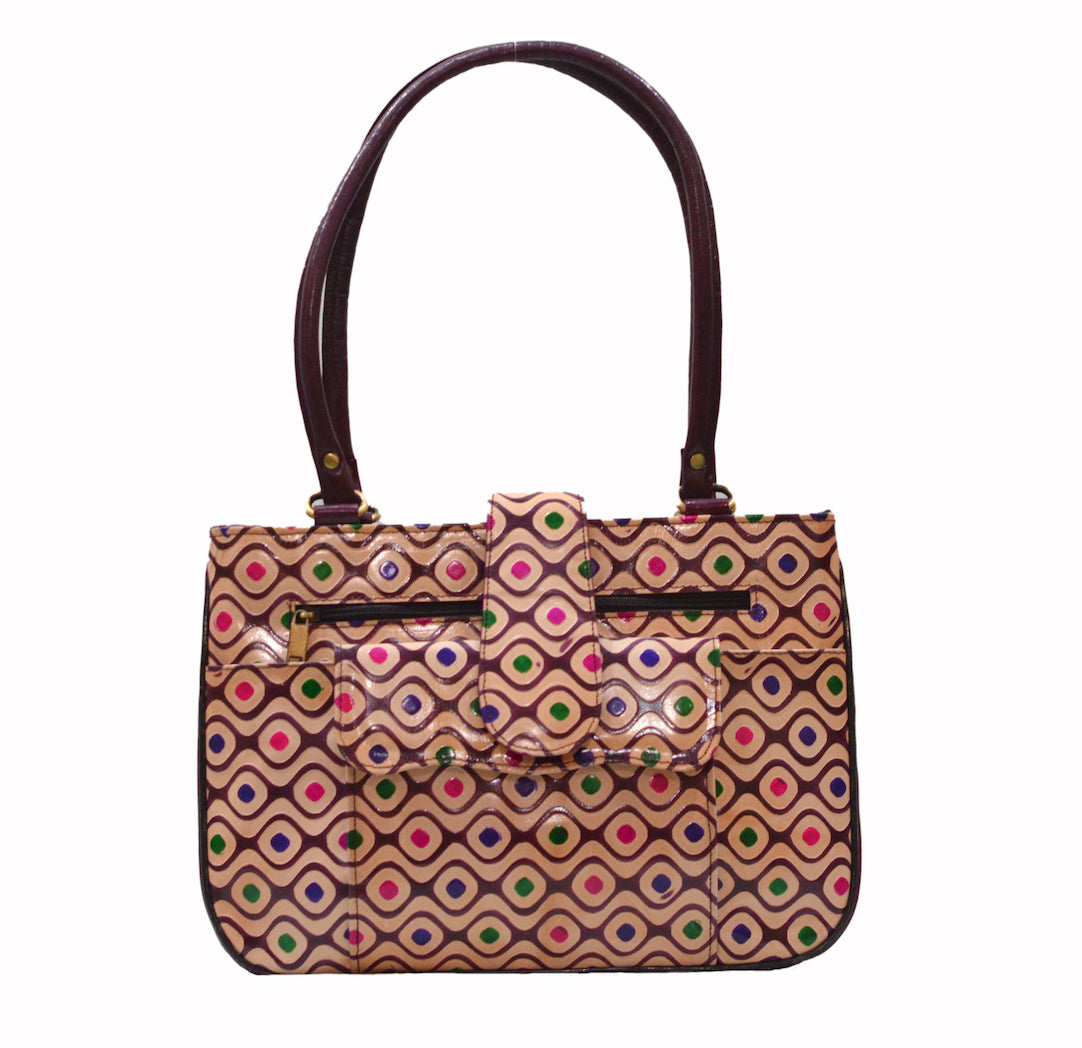 Shantiniketan leather - Women's handbag large