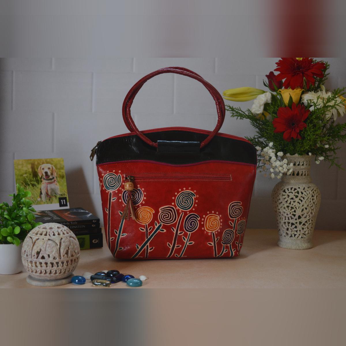 Shantiniketan leather - Women's handbag small