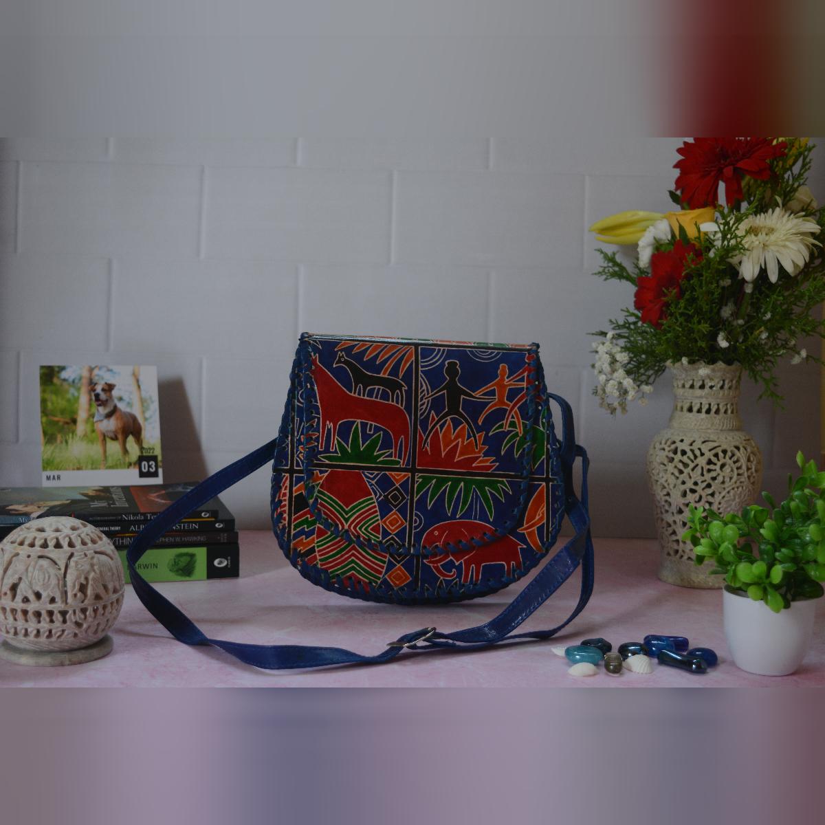 Shantiniketan leather - Cross body sling bag