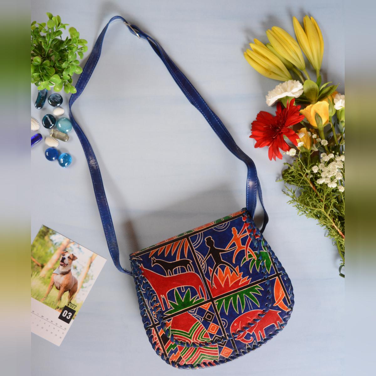 Shantiniketan leather - Cross body sling bag