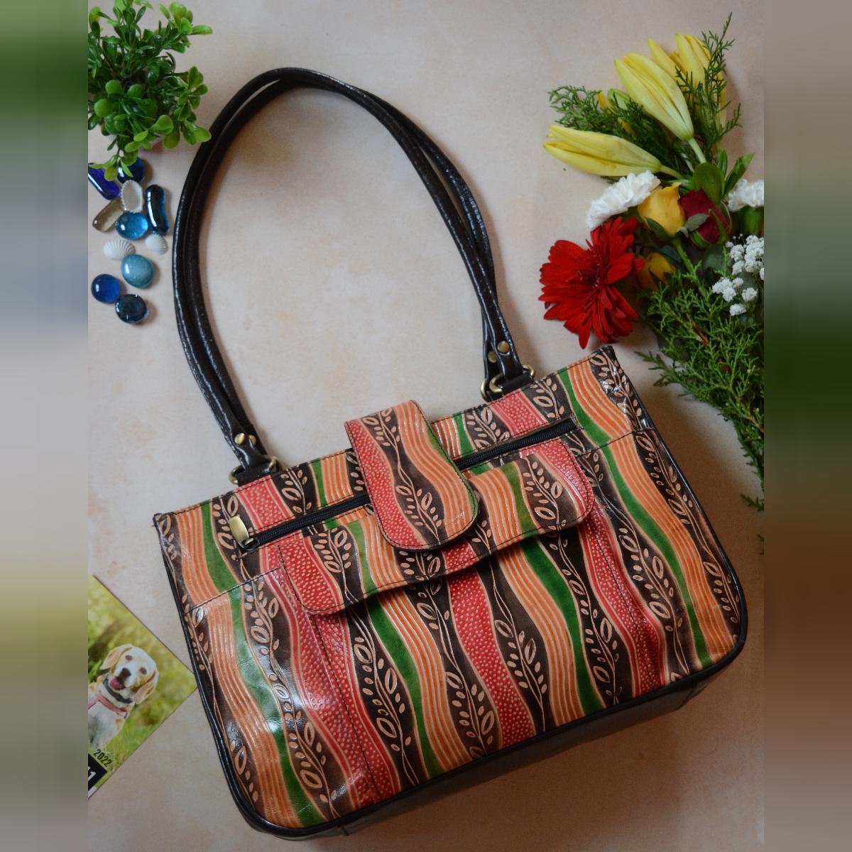 Shantiniketan leather - Women's handbag large