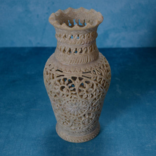 Agra Marble Carved Vase