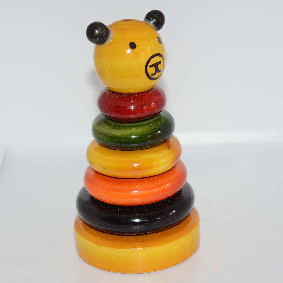 Channapatna Toy Multicoloured Wooden Stacking Toy For Kids