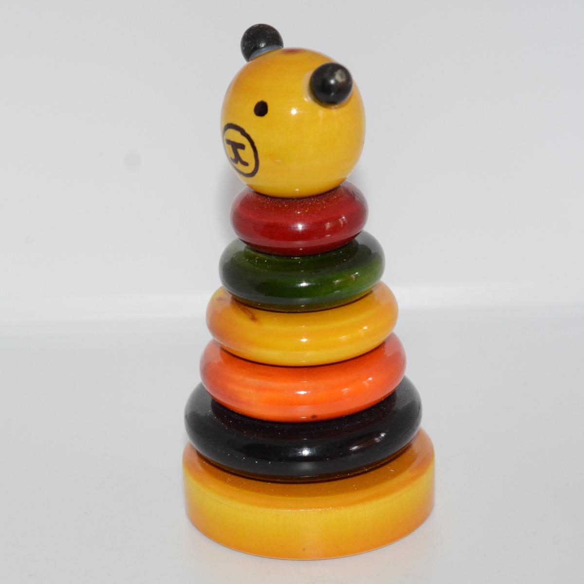 Channapatna Toy Multicoloured Wooden Stacking Toy For Kids