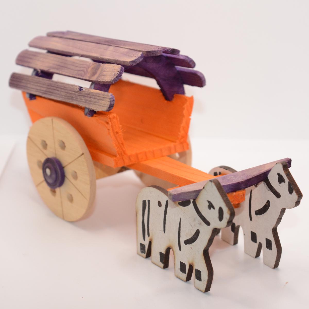 Channapatna Toy Wooden Bullock Cart