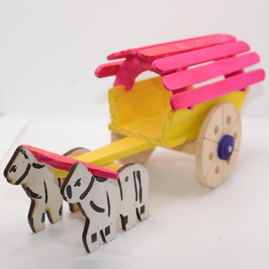 Channapatna Toy Wooden Bullock Cart