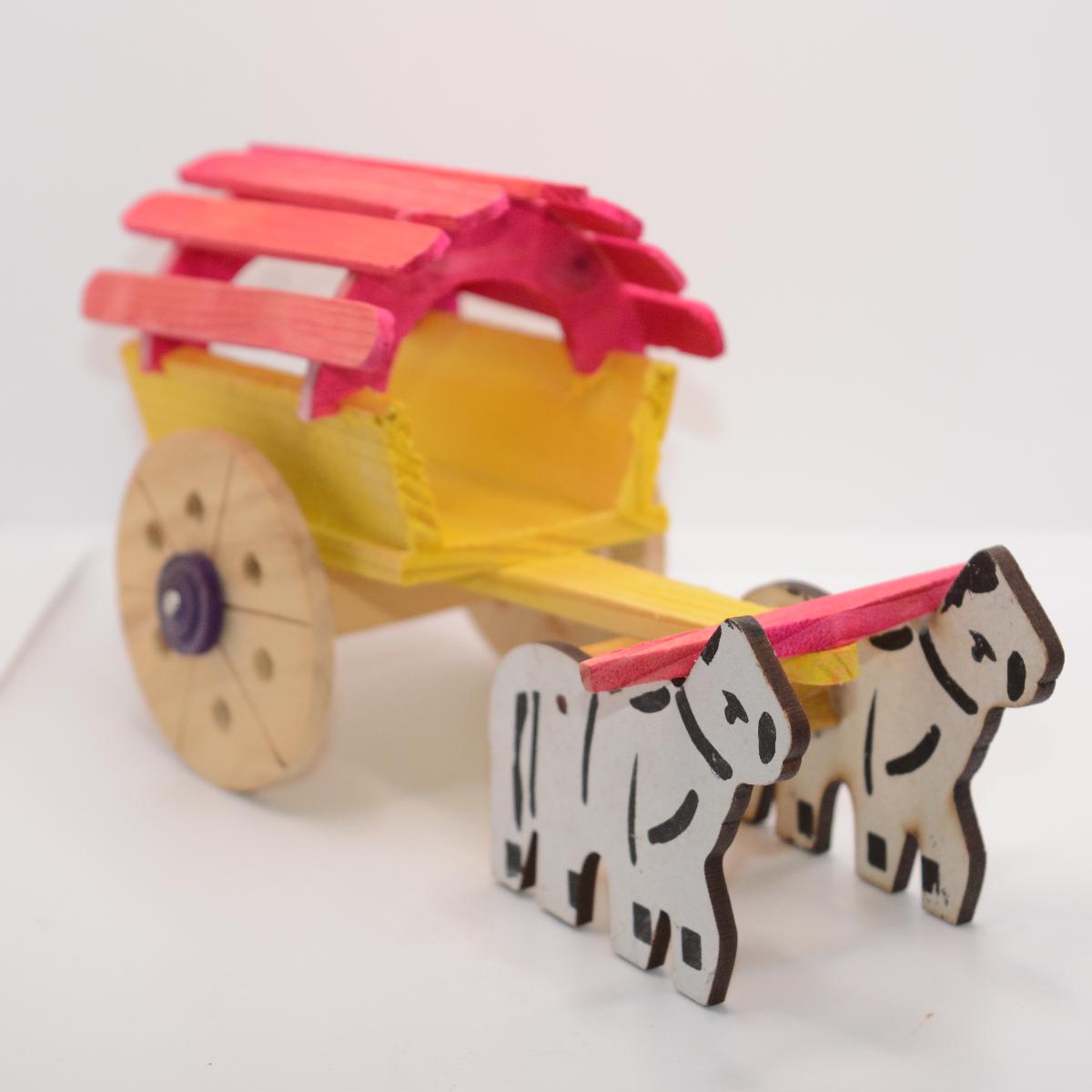 Channapatna Toy Wooden Bullock Cart