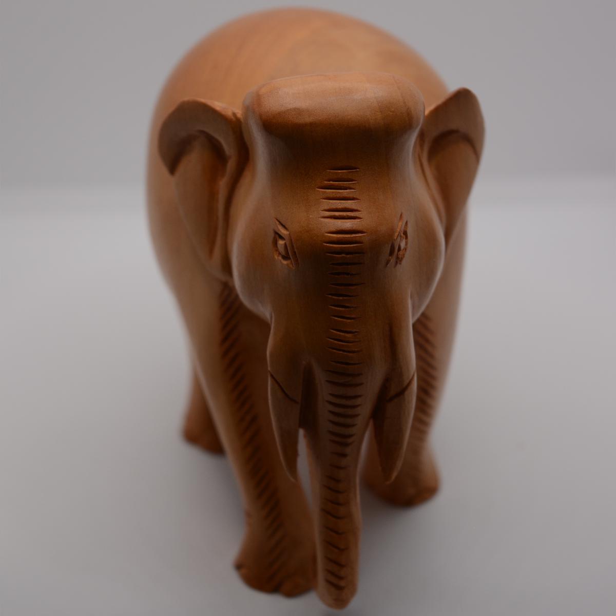 Channapatna Toy Wooden Carved Brown Elephant