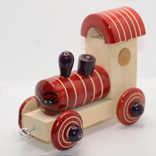 Channapatna Toy Wooden Train Engine Pull Along Toy For Kids